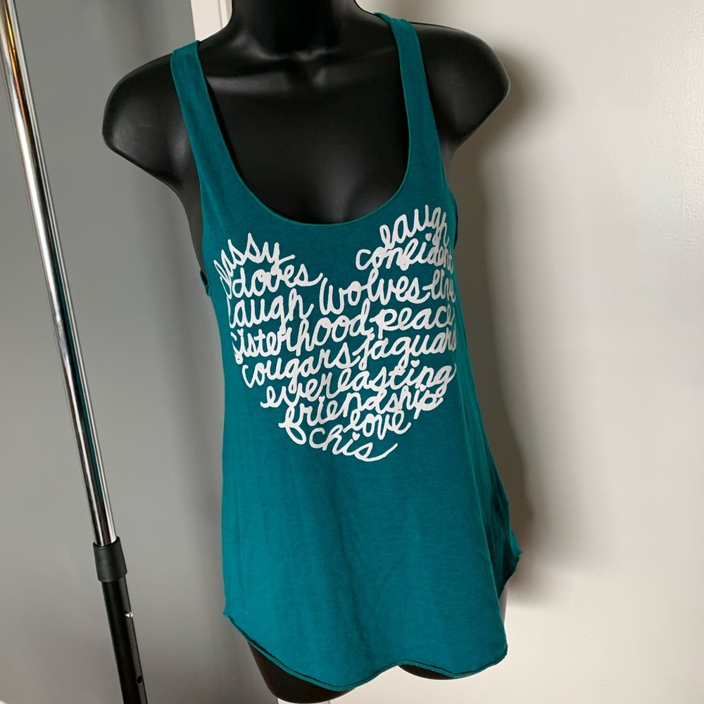 like new 'Chi Alpha Delta' green tank top 4/$14
